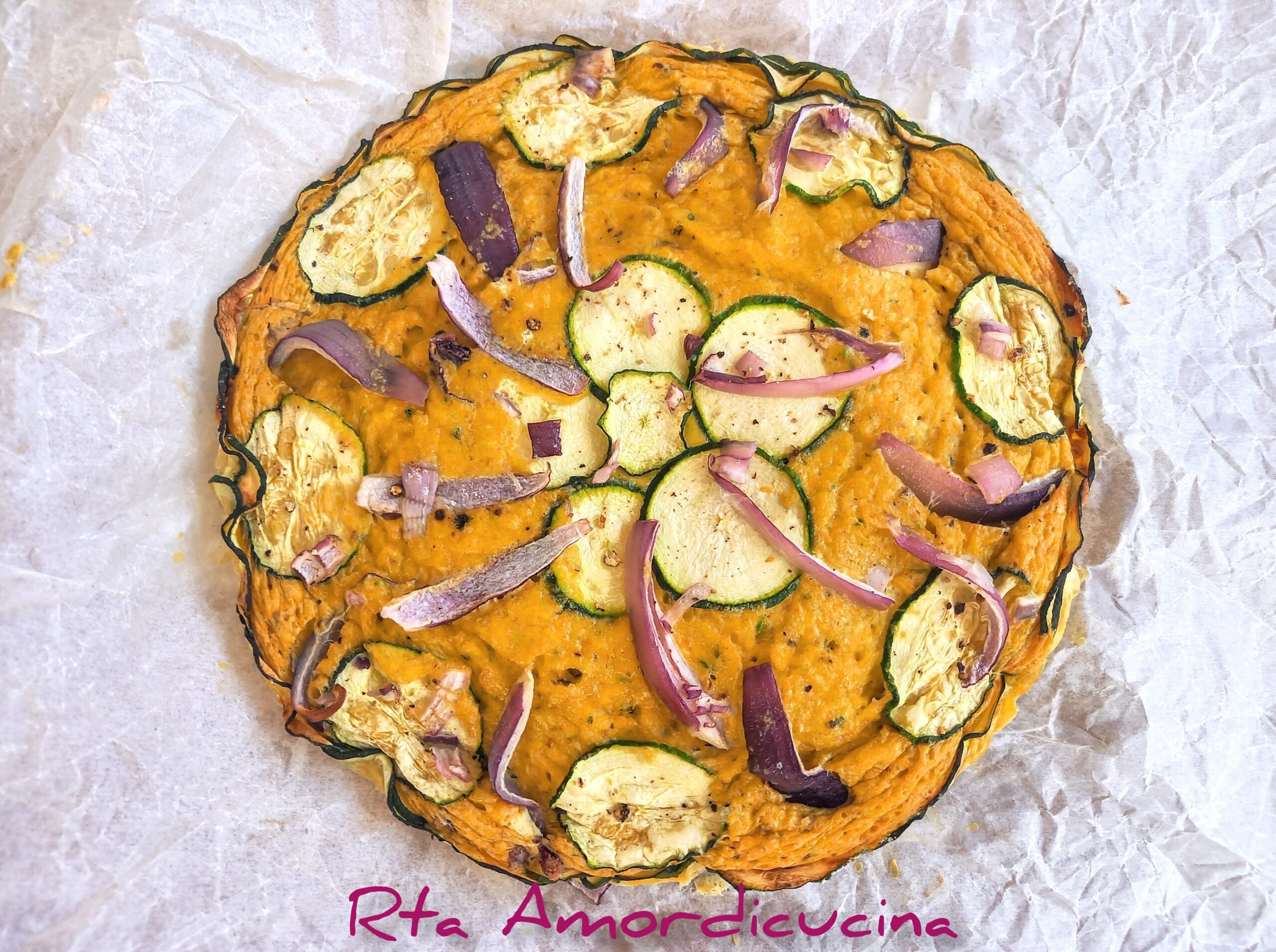 Courgette en ricotta taartje in de oven of airfryer