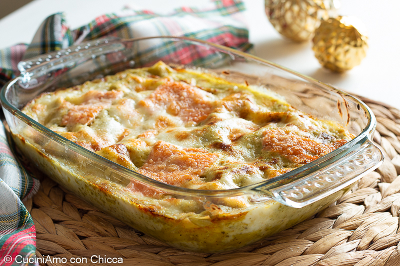 Lasagne pesto en zalm