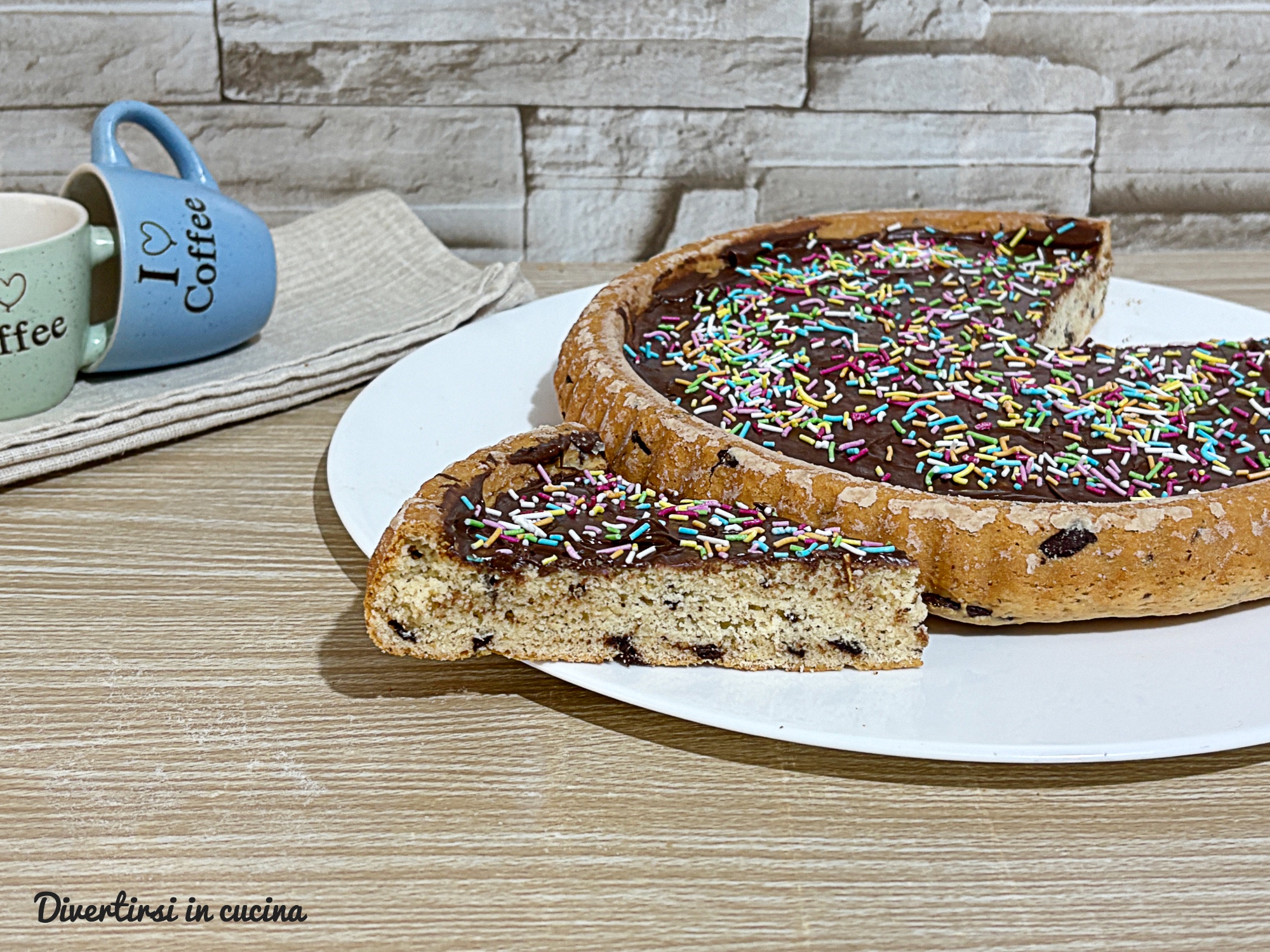 Nutella-taart met suikerhagelslag