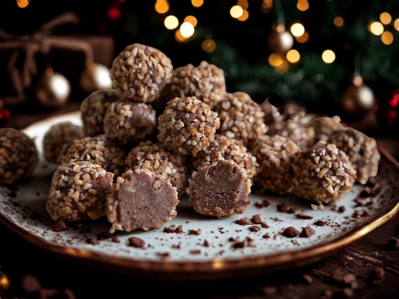 TRUFFELS MET PANDORO EN HAZELNOTEN
