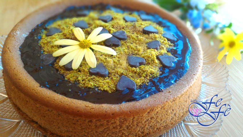 GEBAKKEN CHOCOLADE EN PISTACHE CHEESECAKE