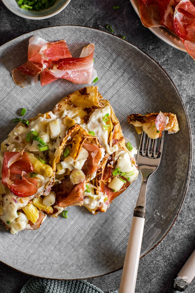 Pannenkoeken met Speck Alto Adige BGA en asperges