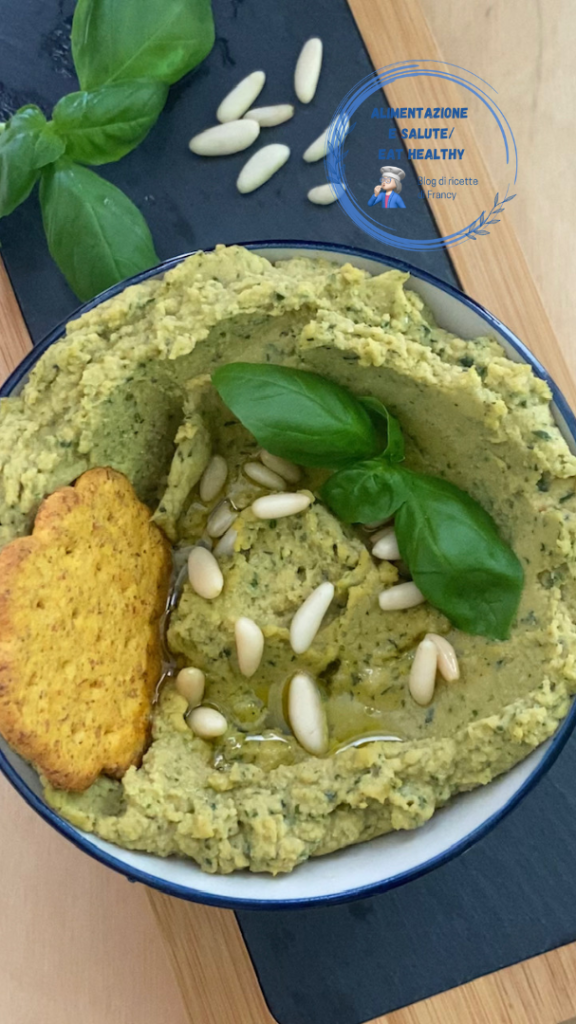 Hummus met pesto, Genua op het bord