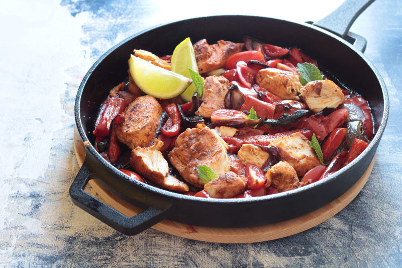 Pulled chicken met paprika’s