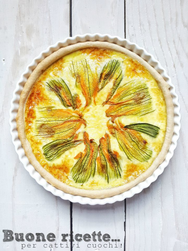 Quiche met courgettebloemen