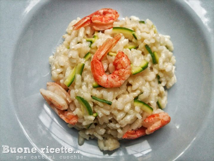 Risotto met courgette en garnalen