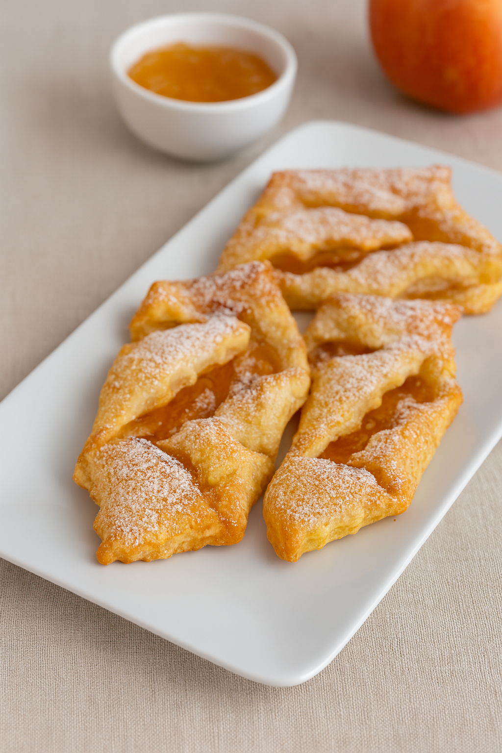 Snelle bladerdeeghapjes met jam en appels in de airfryer