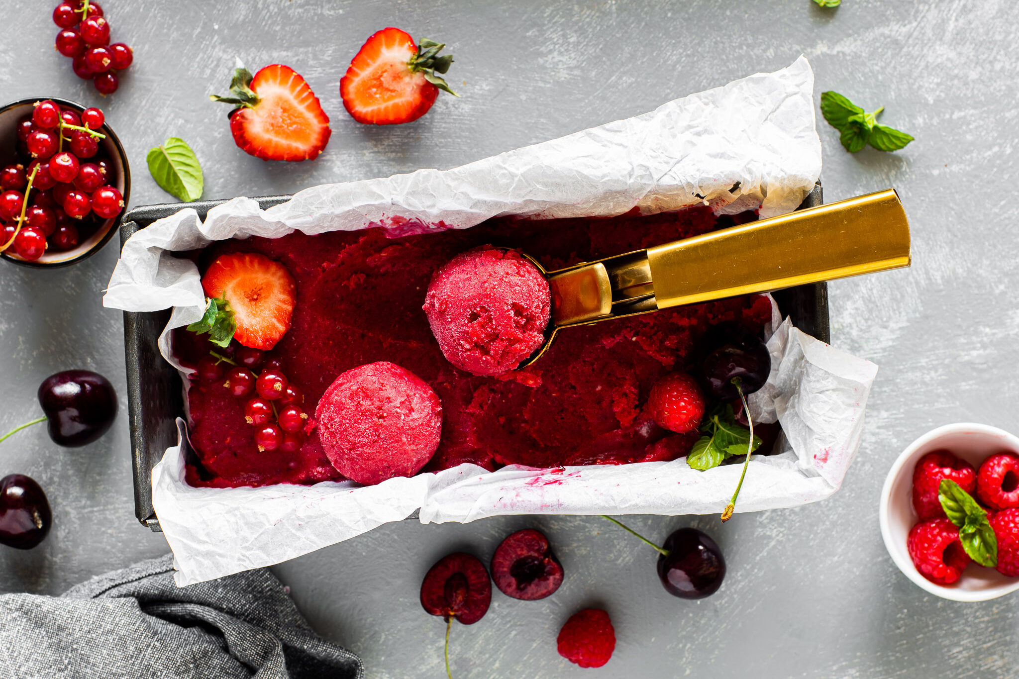 Sorbet van rood fruit