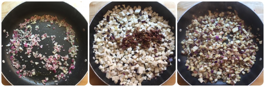 Spaghetti met auberginesaus - stap 2