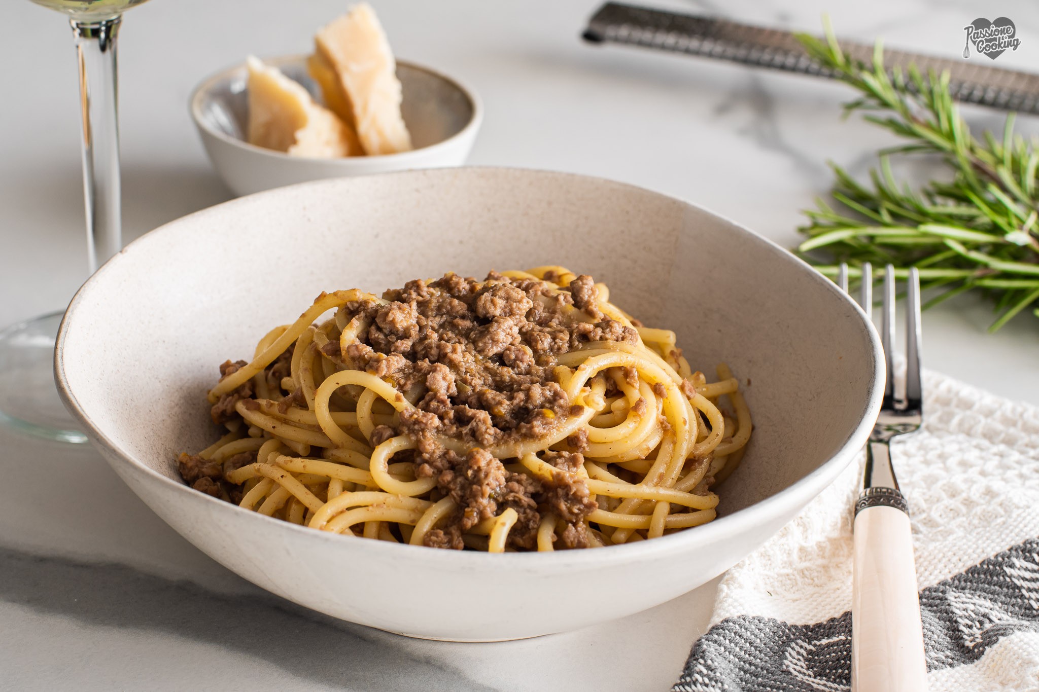 Spaghetti met witte hertenragù