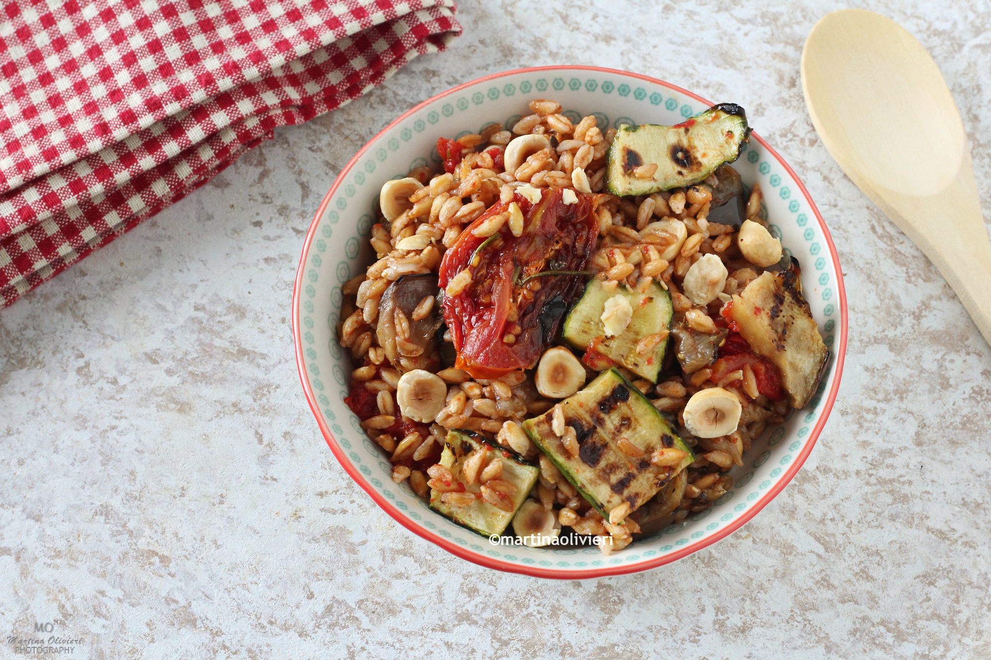 Spelt salade met gegrilde groenten