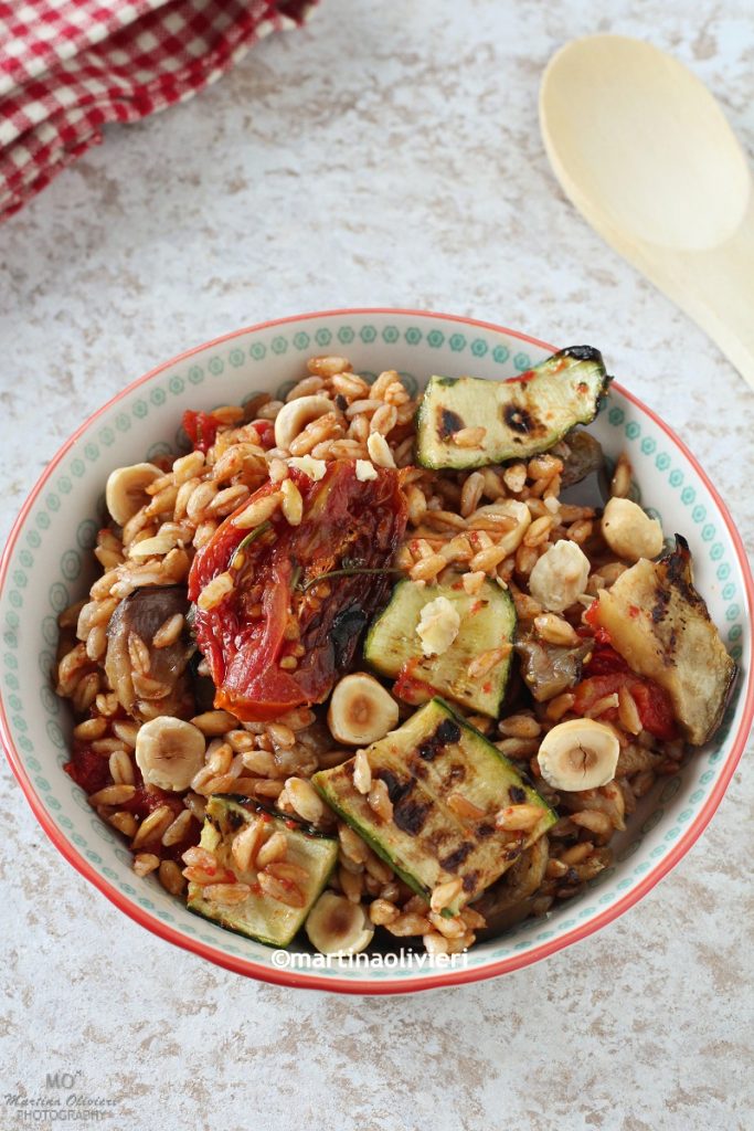 Spelt salade met gegrilde groenten