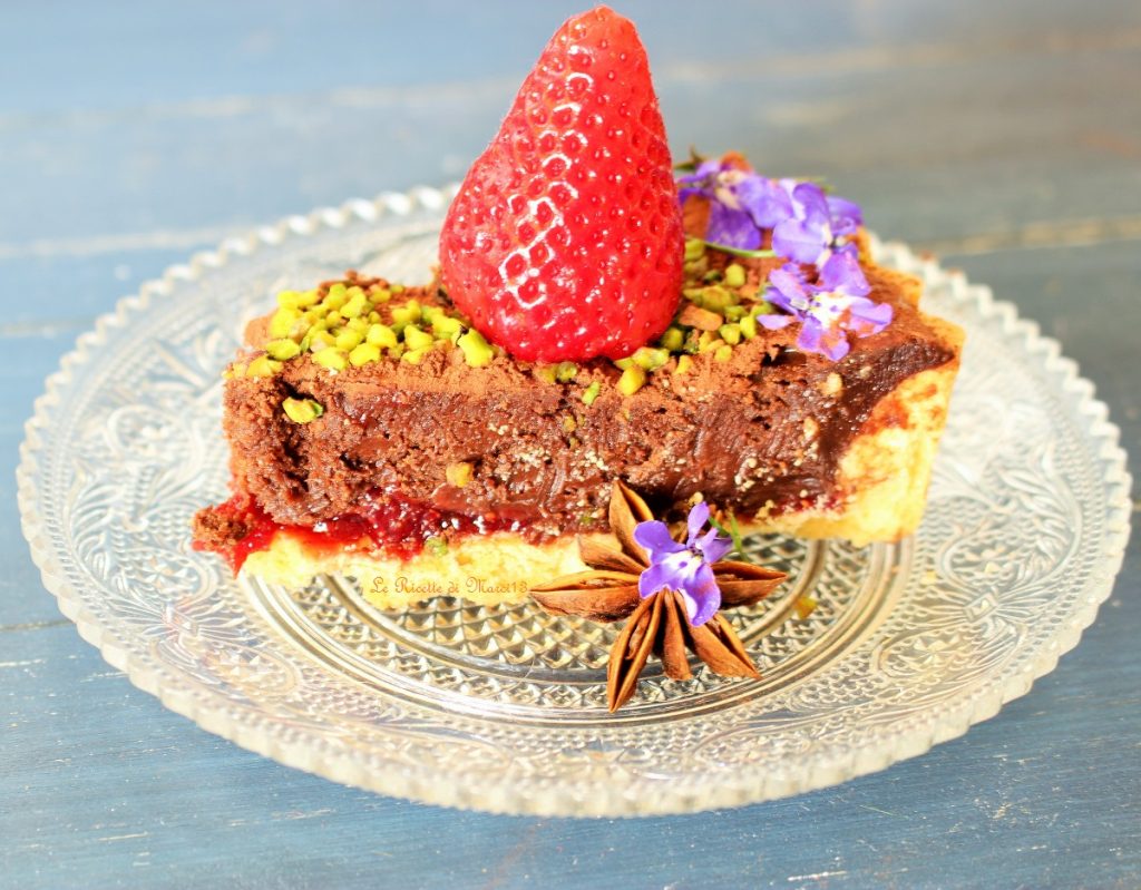 Chocolade- en frambozentaart