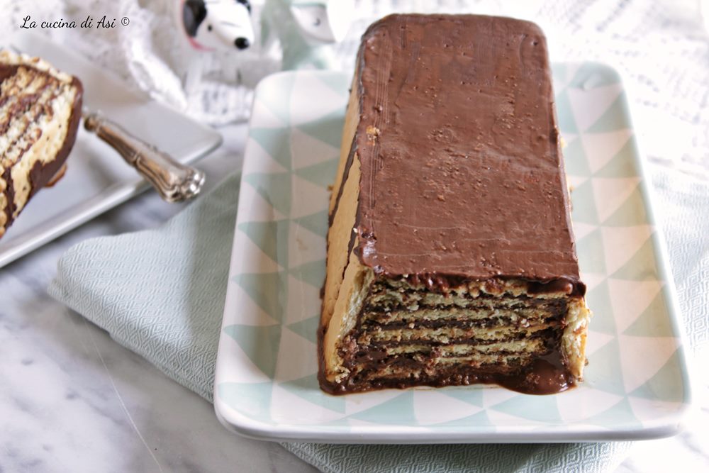 Tegel van koekjes en chocoladeroom