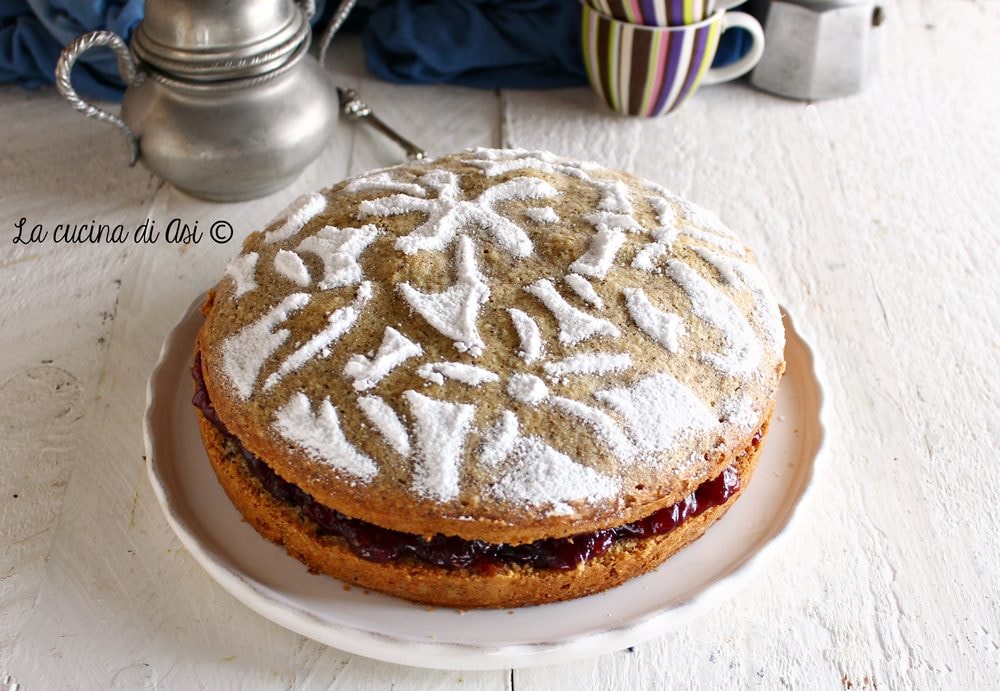 Torta met boekweit en bosbessenjam