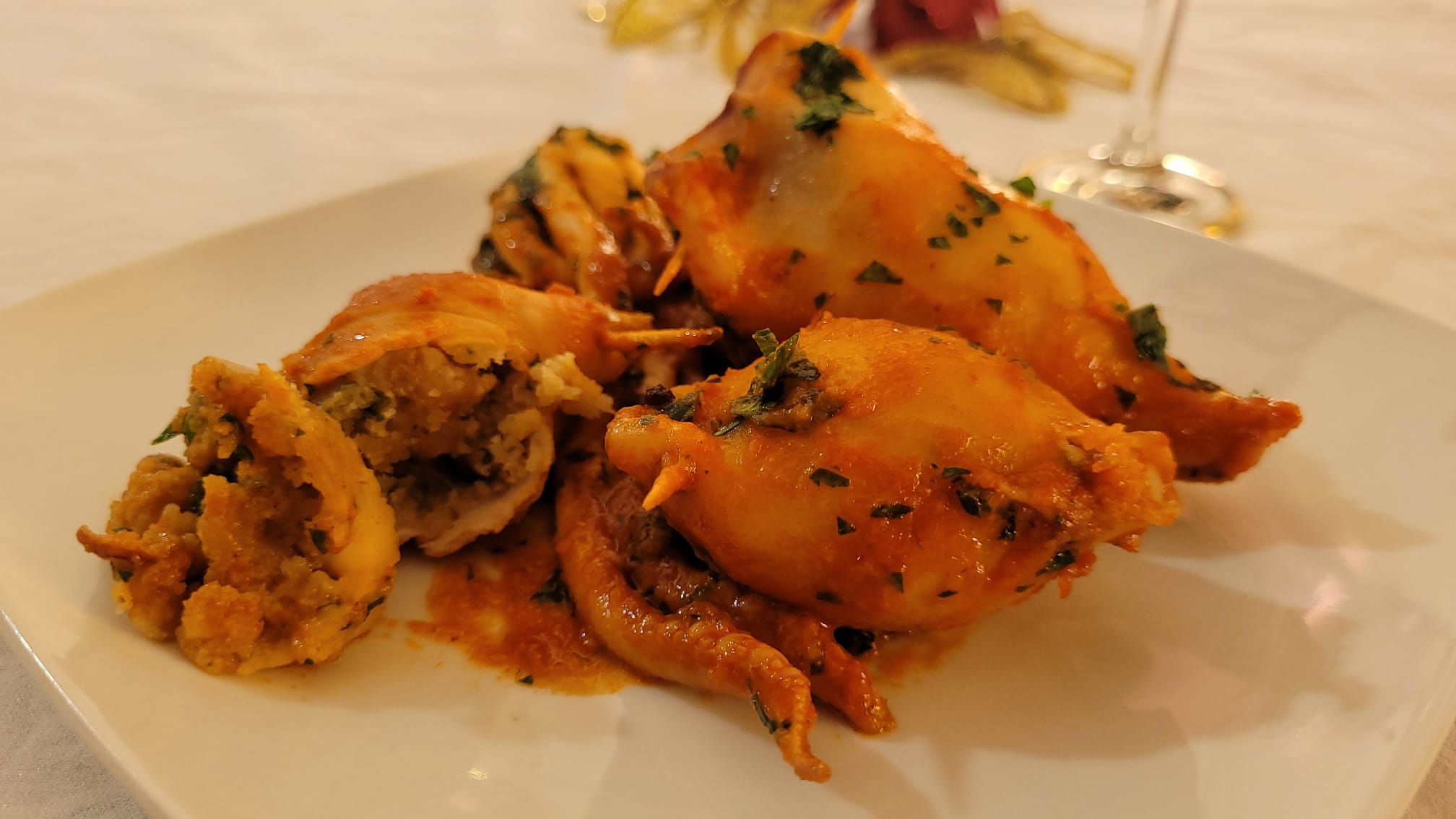 Gevulde Inktvis in Tomatensaus