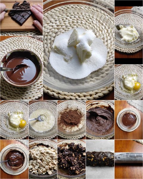 bereiding van de chocoladesalami