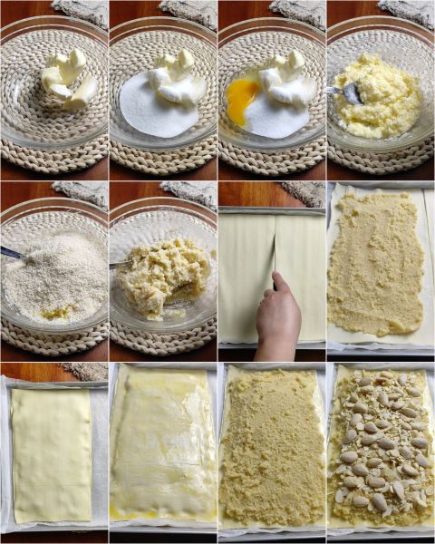 bereiding van de frangipane strudel