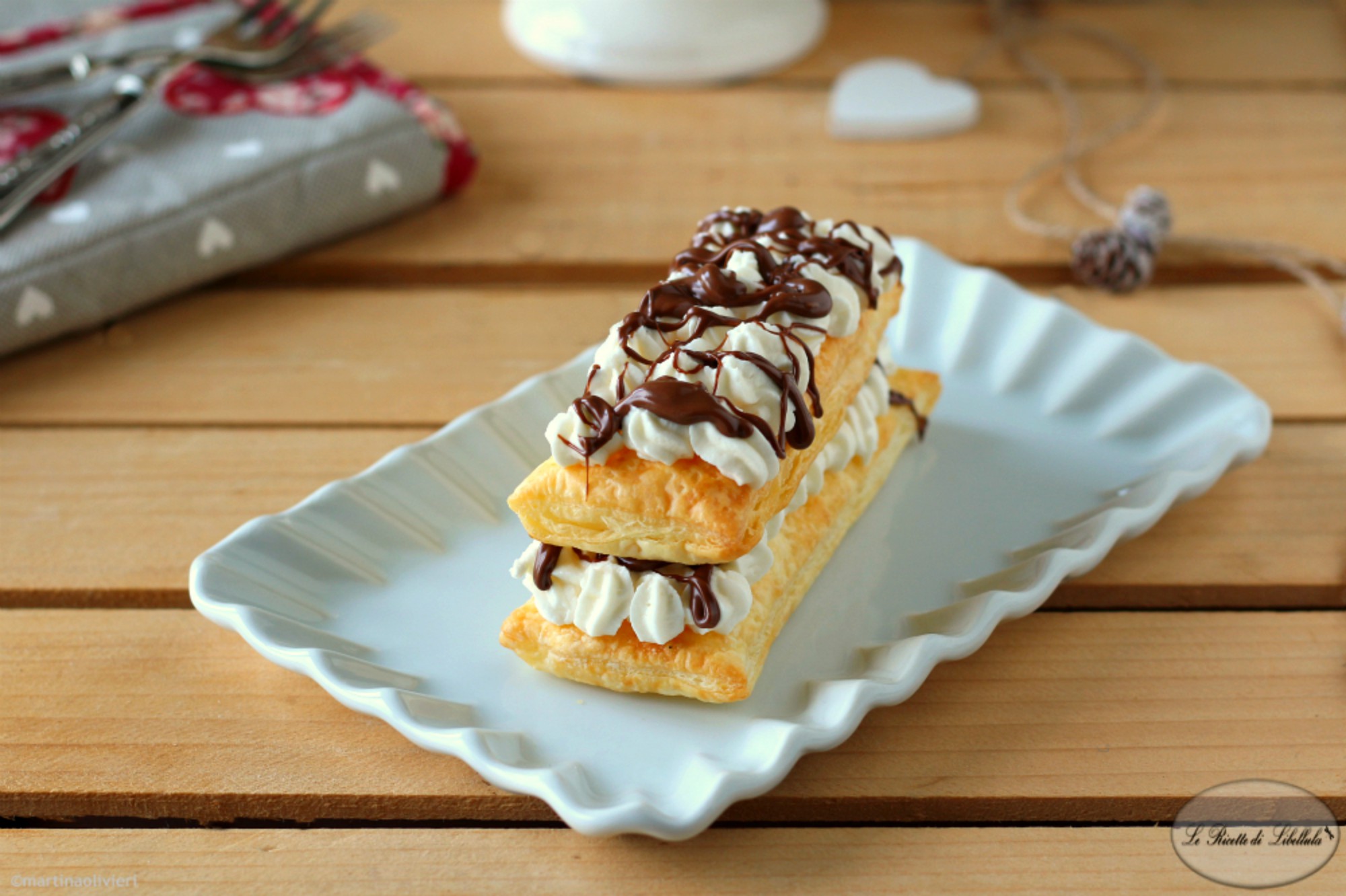 Bladerdeeg met mascarpone en Nutella