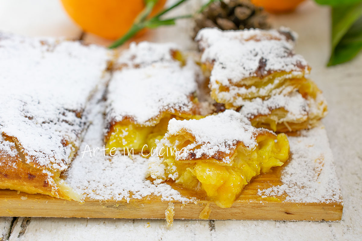 Bladerdeken met sinaasappel en marmelade