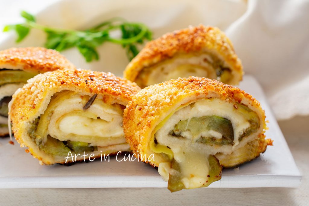 Broodrolletjes met aubergines