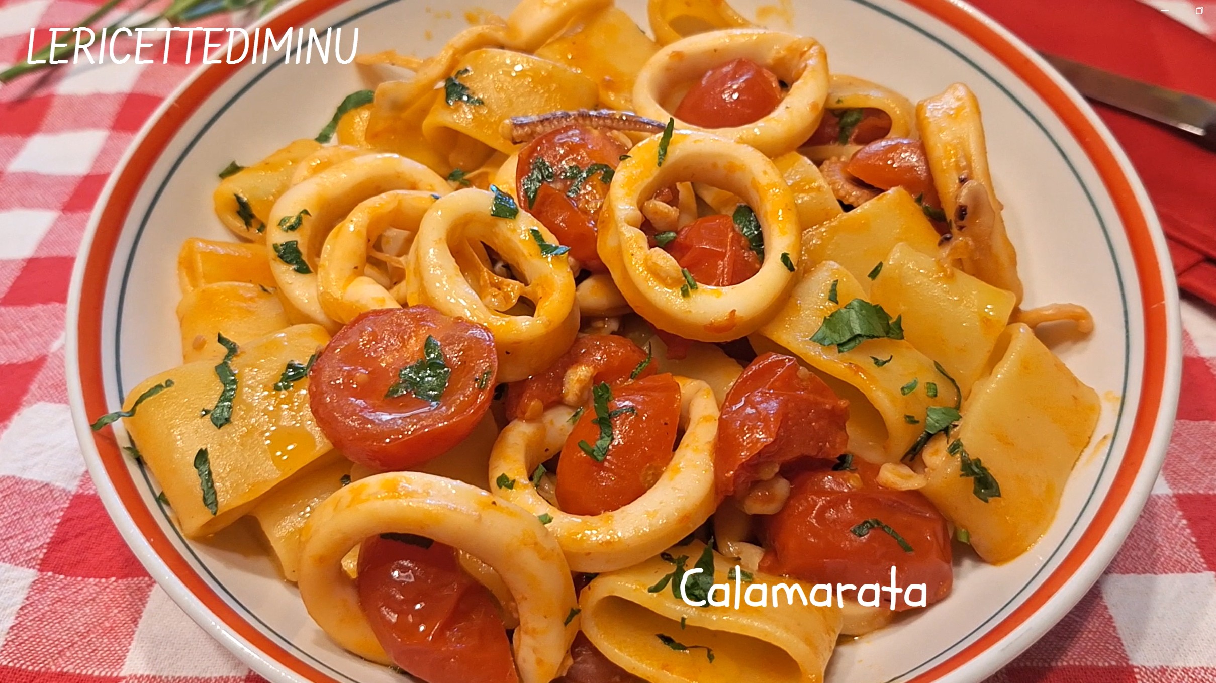Pasta calamarata met inktvis