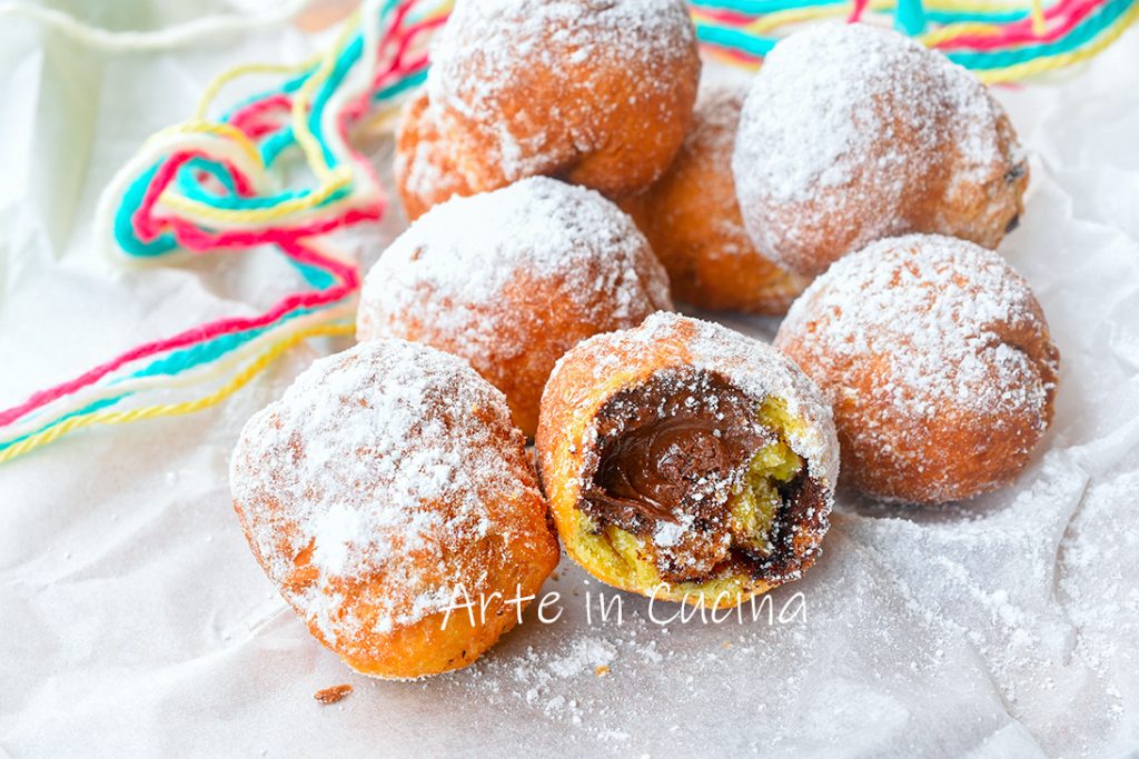 Castagnole met Nutella zoet van Carnaval