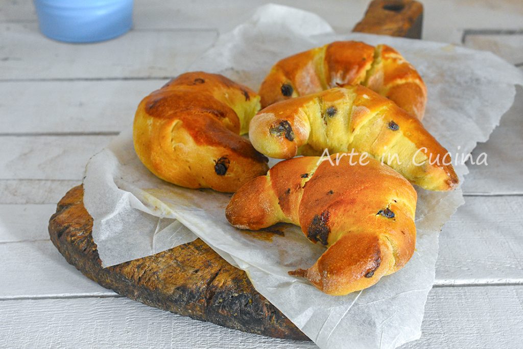 Croissant koekjes met chocoladestukjes