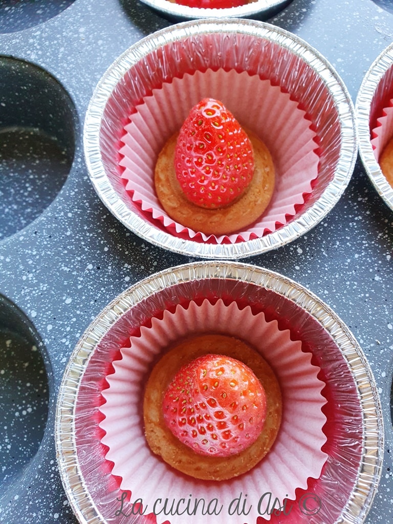 aardbeien cupcakes met koekjes