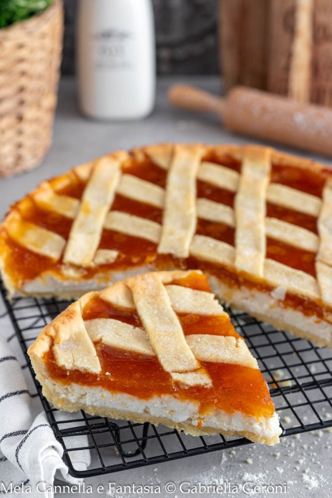 dubbele laag taart met ricotta en jam