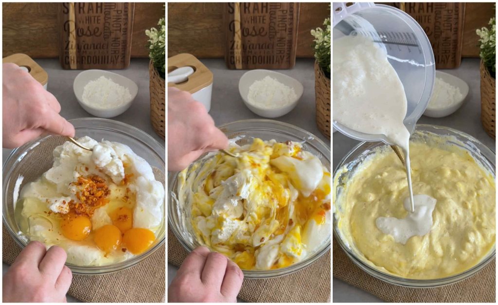 gebakken cheesecake met aardbeien uit de oven