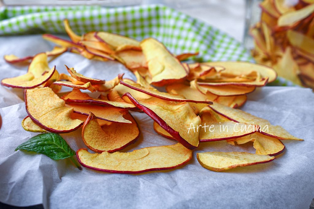 Gedroogde appelchips