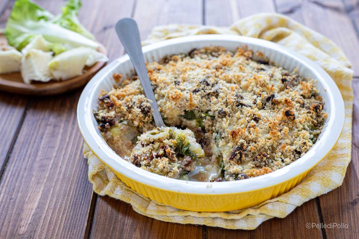 Gegratineerde andijvie uit de oven