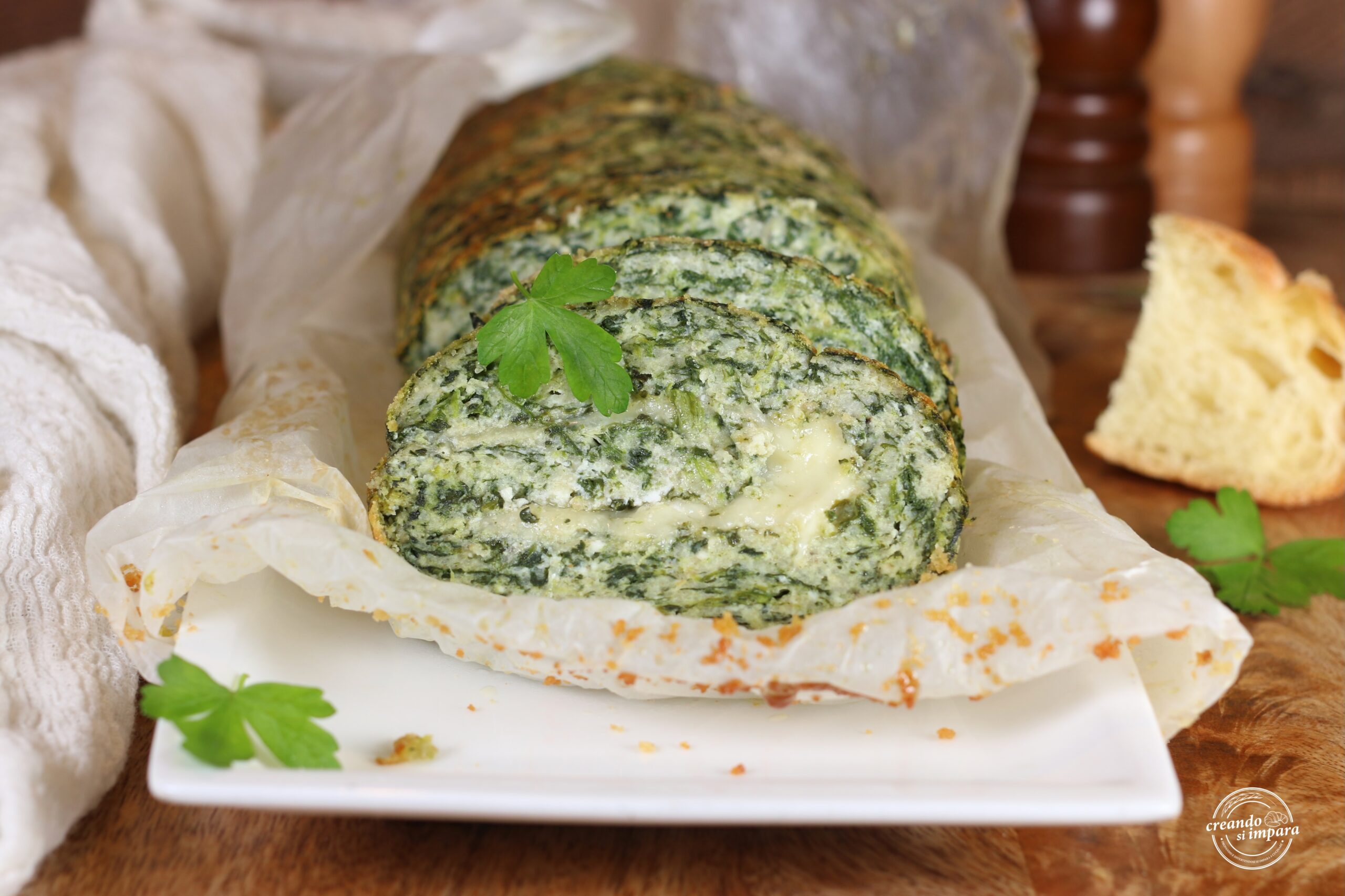 Gehaktbrood met ricotta en spinazie