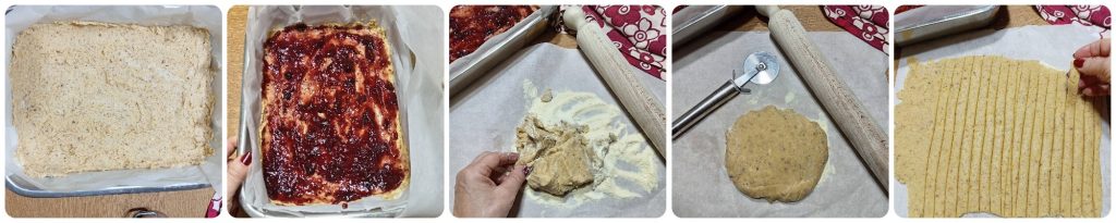 Taartkoekjes met amandel- en hazelnootdeeg en confituur