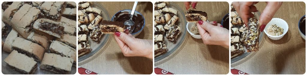 Rustieke koekjes opgerold met gedroogde vijgen en amandelen