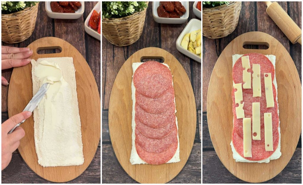 kerstboom met gemengde sandwiches