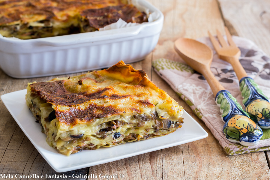 Lasagne champignons gekookte ham en mozzarella