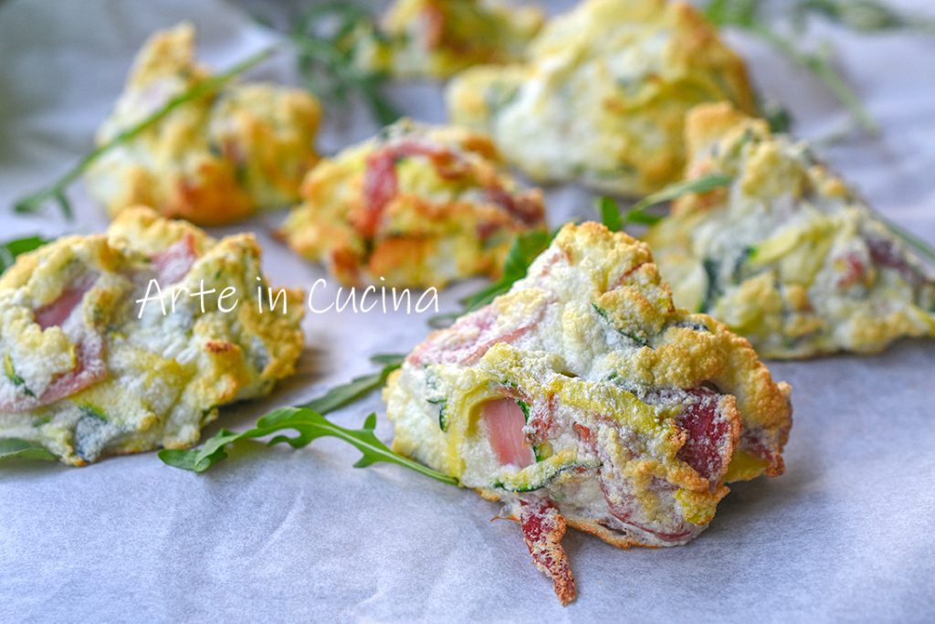 Luchtige eiwitwolkjes met ham en courgette snel en eenvoudig