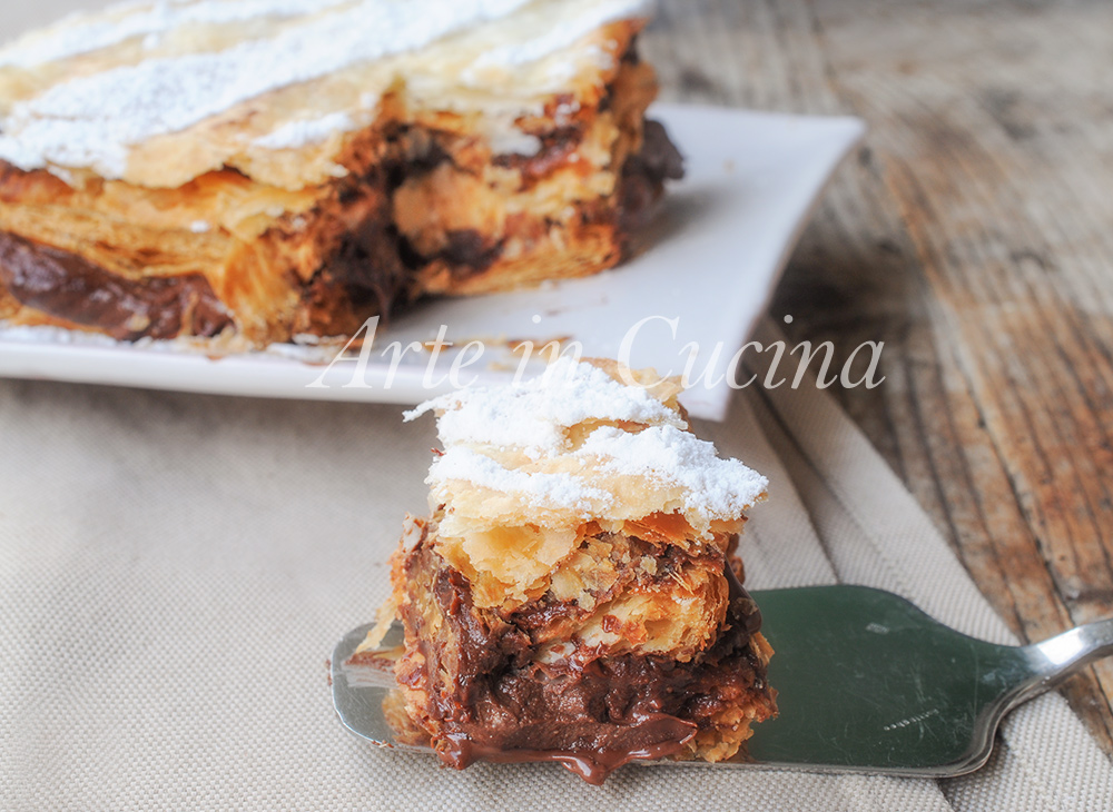 Millefeuille met Nutella en chocolade