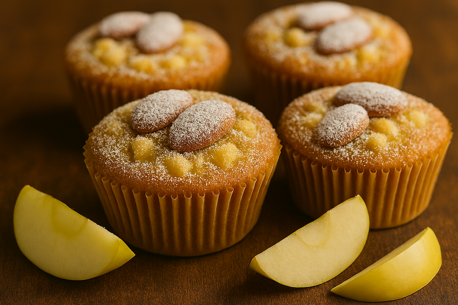 Muffins met appels en amandelen in een heteluchtfriteuse