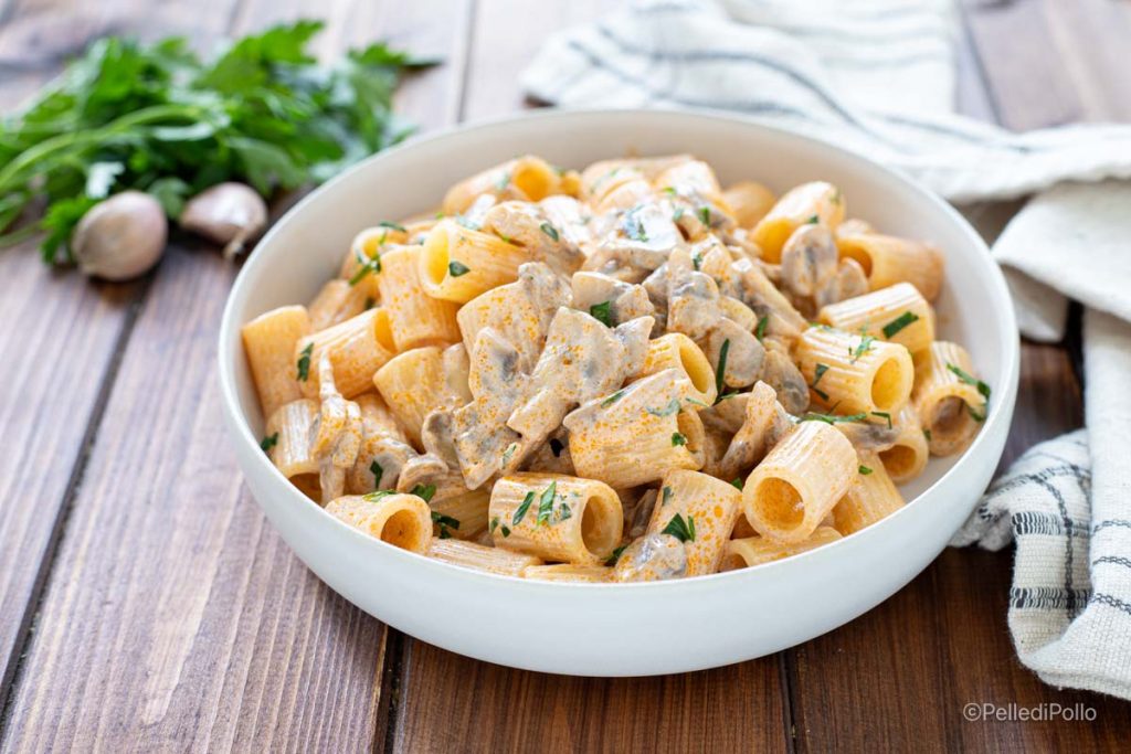 romige pasta met champignons