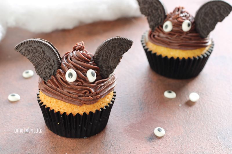 halloween vleermuis cupcake
