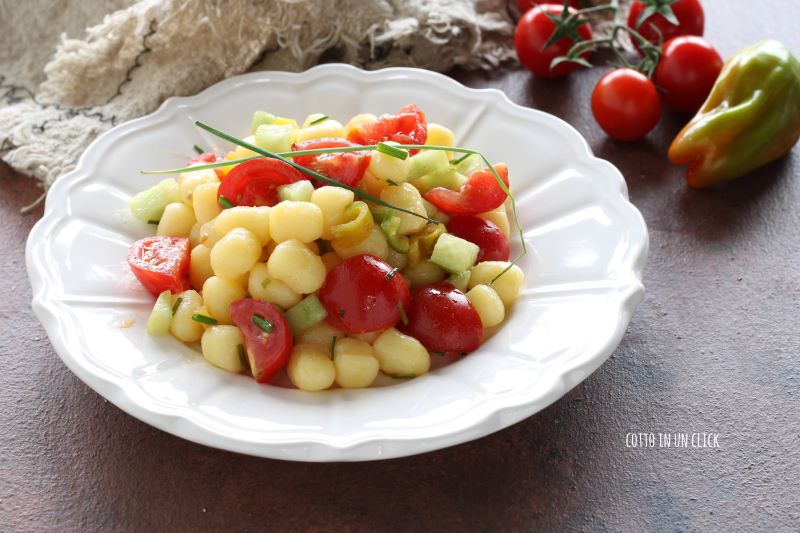 koude gnocchetti met groenten