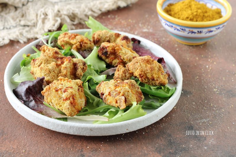 krokante kalfsblokjes met kerrie uit de airfryer
