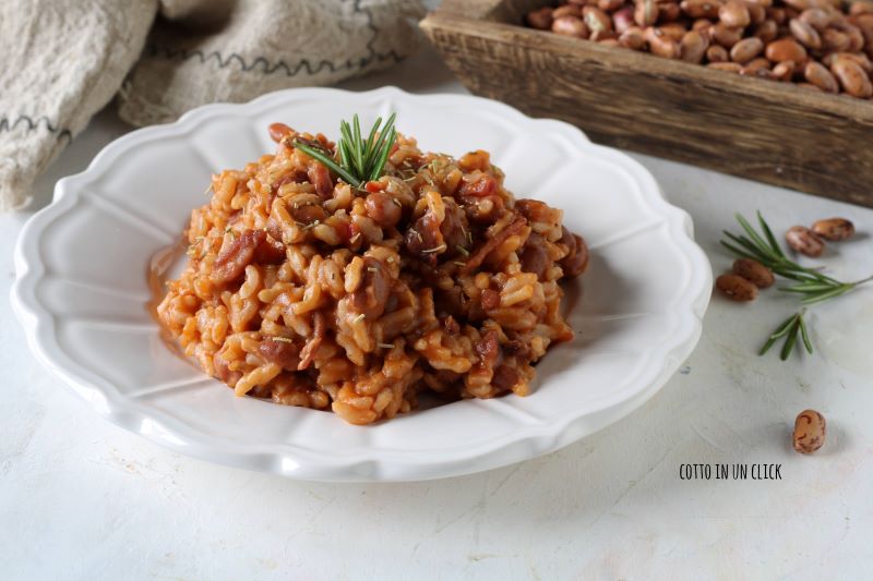 risotto met bonen en spek in elektrische snelkookpan
