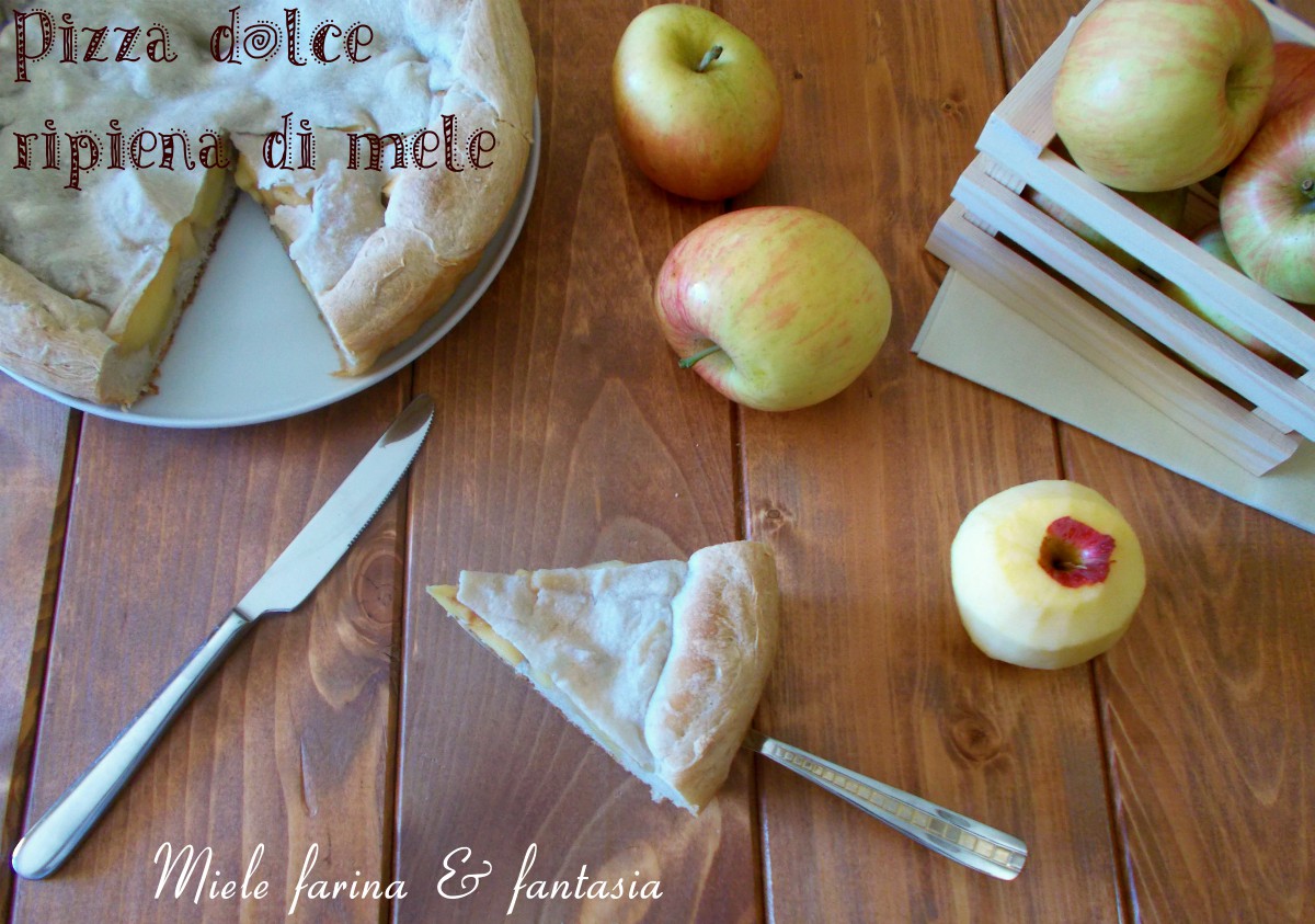 Zoete gevulde pizza met appels