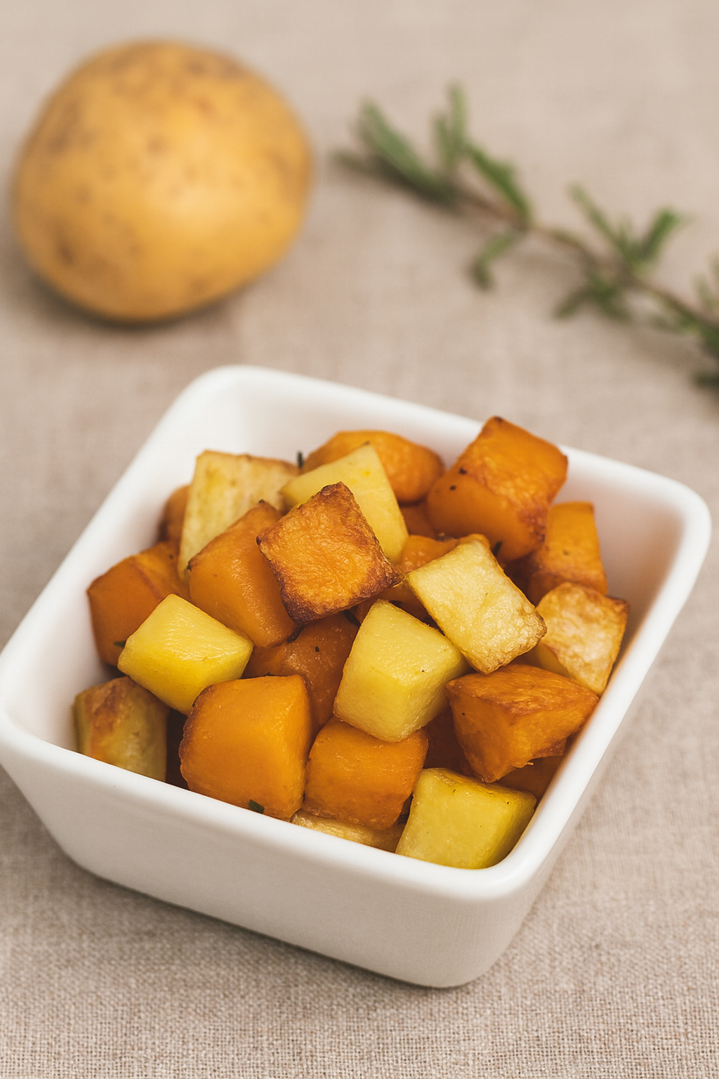 Pompoen en aardappelen in de airfryer