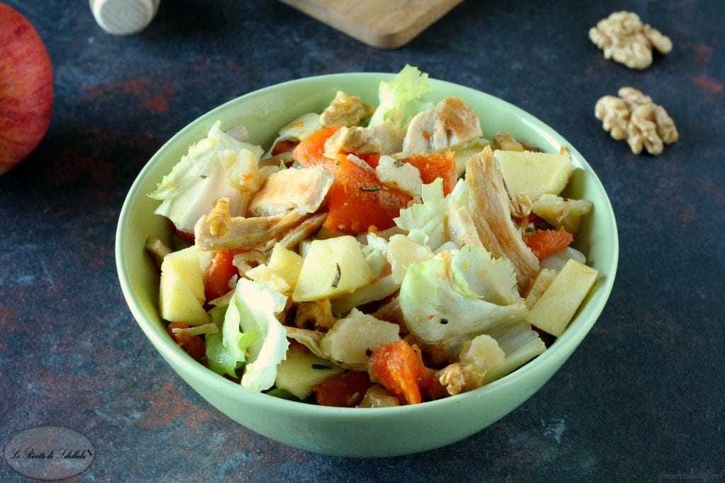 Salade met kip en pompoen