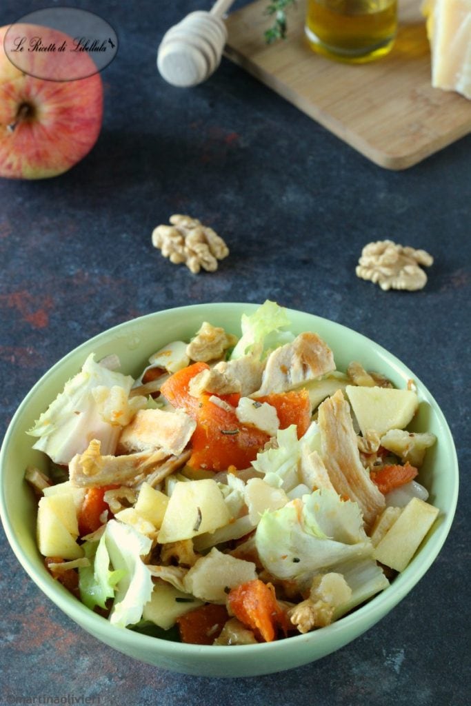 Salade met kip en pompoen